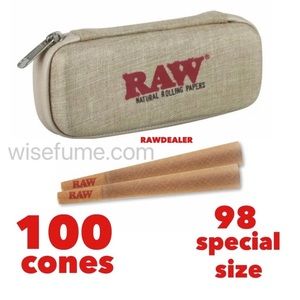 RAW classic 98 special size pre-rolled cones 100PK + RAW cone wallet